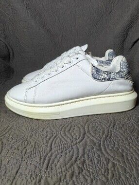 Steve Madden "Frosted" Snake Print Platform White Men's Lace Up Sneaker Size 8M
